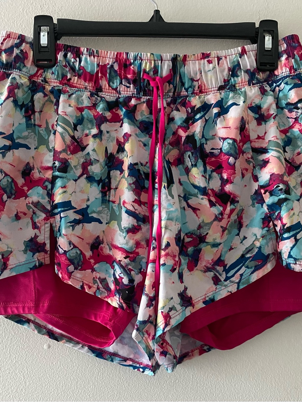 Avia Women's Floral Print Running Shorts with Pink Liner